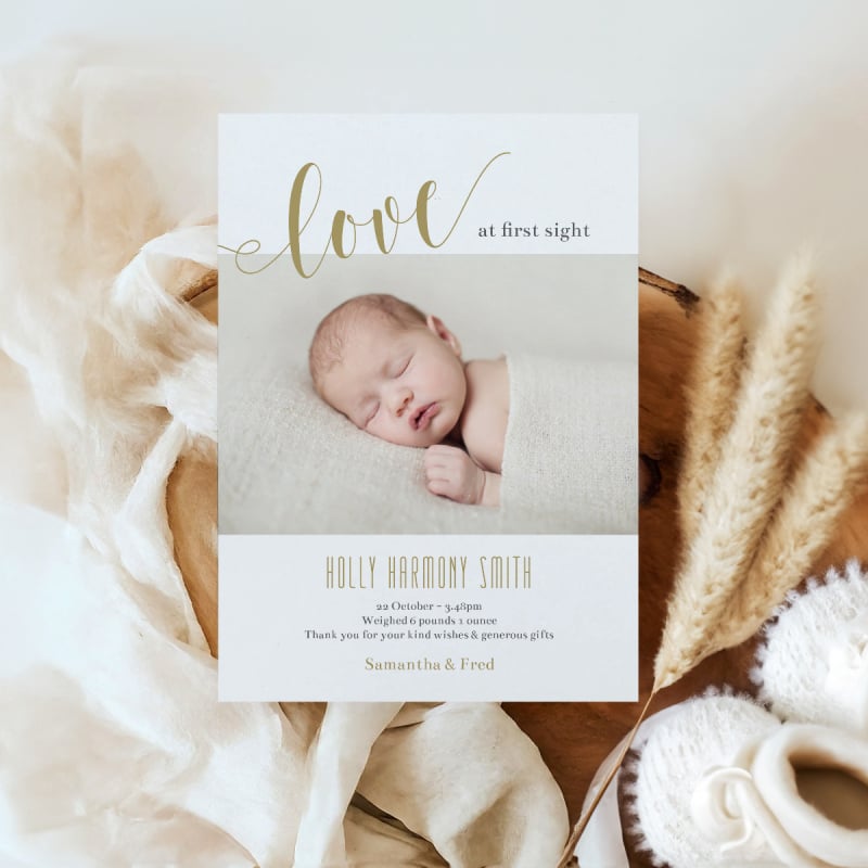 Delicate Birth Announcement Cards