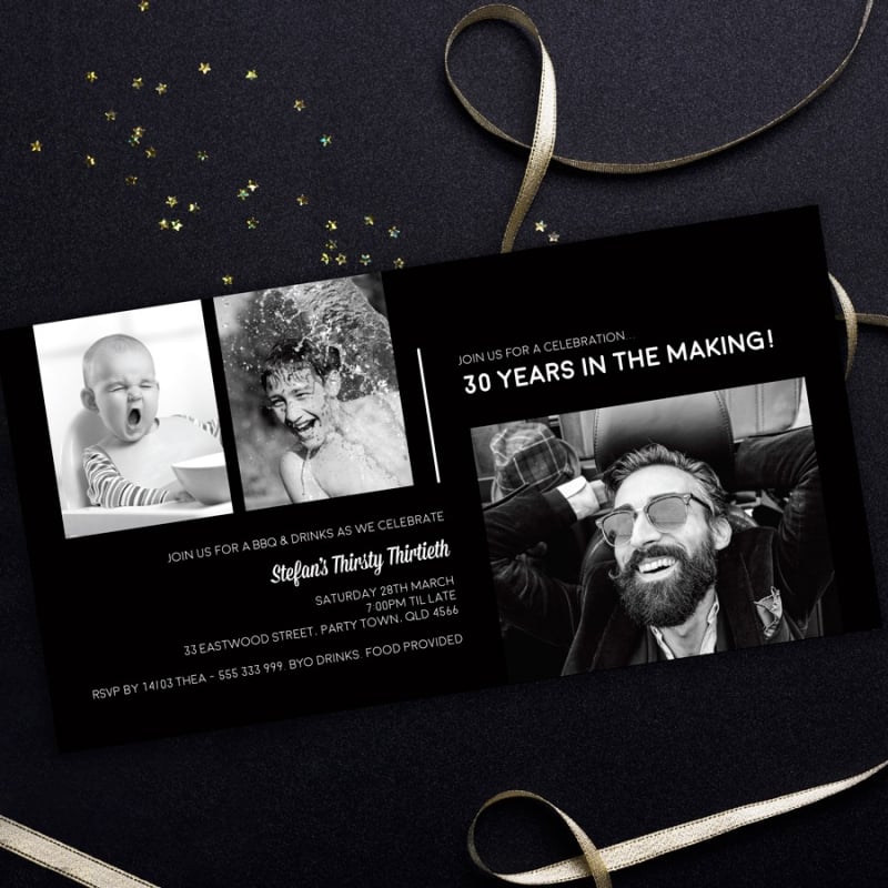 Collage Birthday Invitations