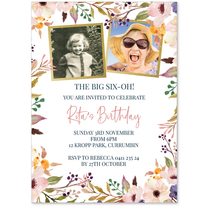 A Valentine Photo Birthday Invitations