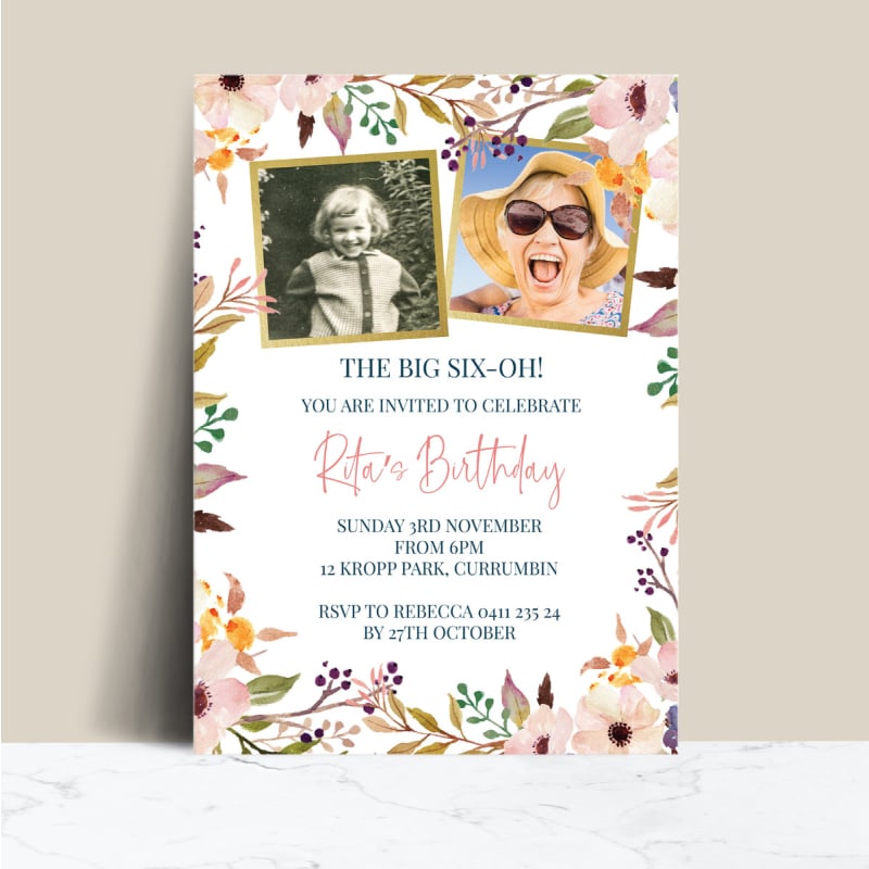 A Valentine Photo Birthday Invitations