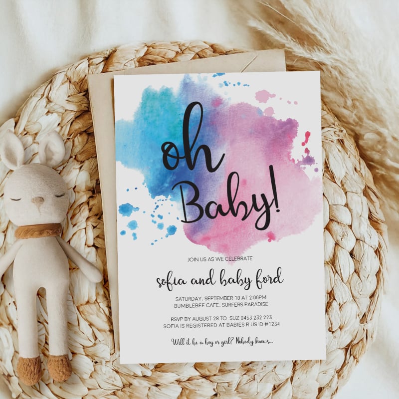 Boy or Girl Baby Shower Invitations