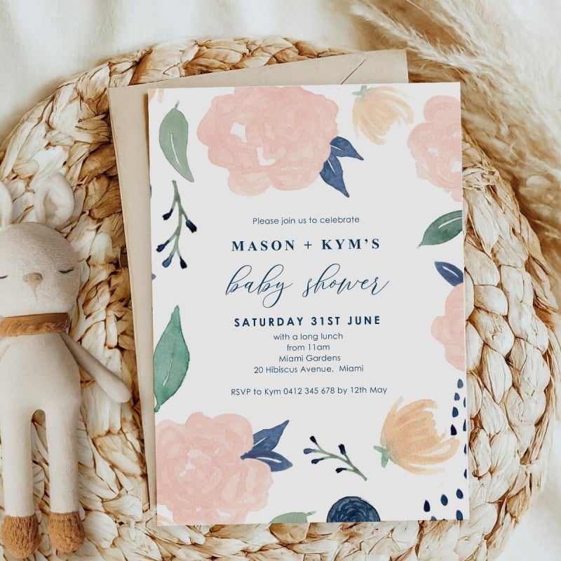 One on the Way Baby Shower Invitations