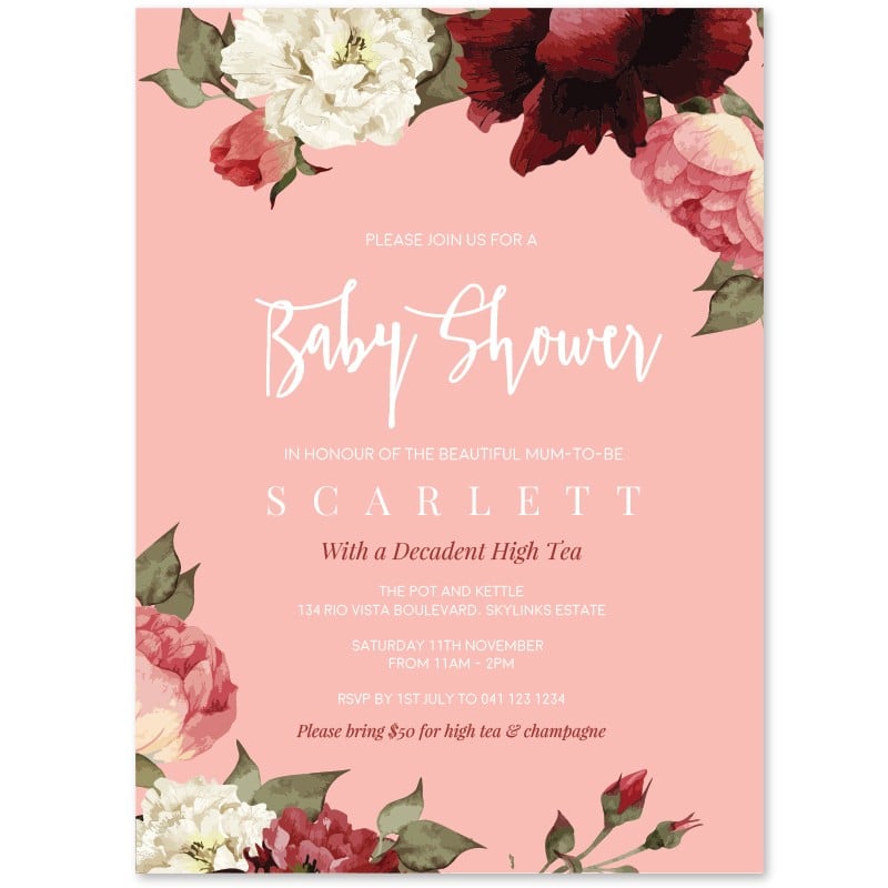 Decadent Baby Shower Invitations