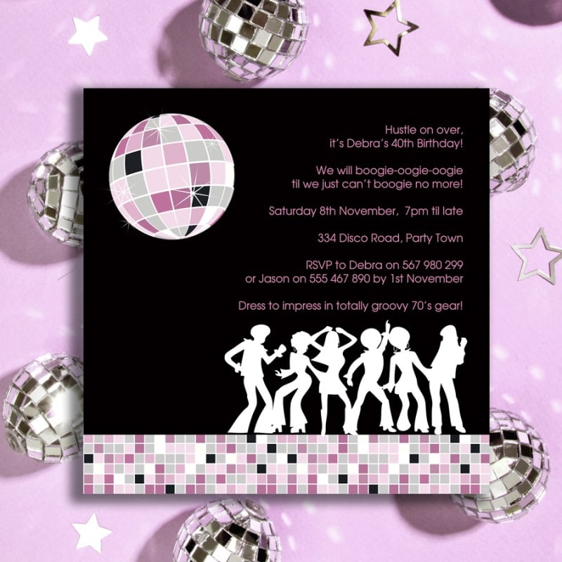 Disco Diva Birthday Invitations