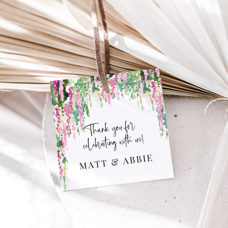 Sweet Floral Wedding Gift Tag