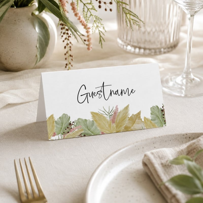Modern Ferns Wedding Placecards