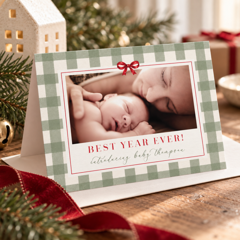 Best Year Ever Plaid Christmas Cards
