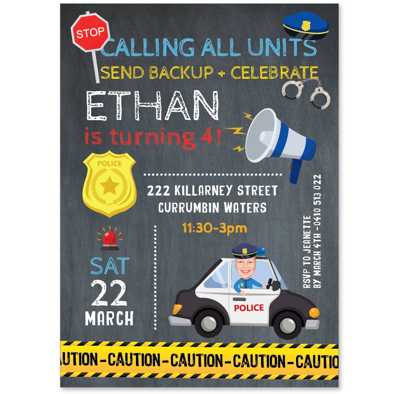 Police Birthday Invitations