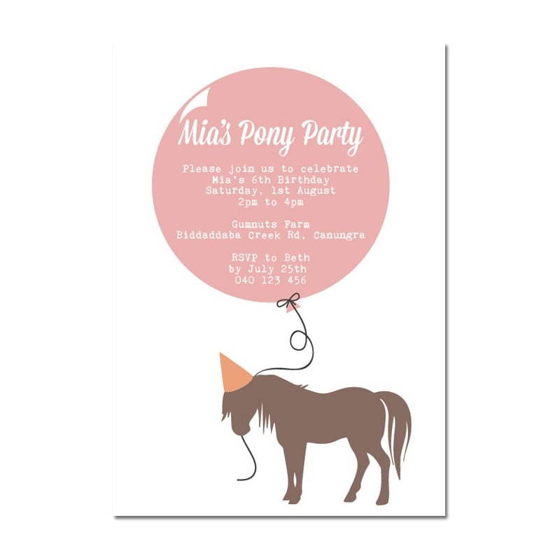 Pony Party Invitations