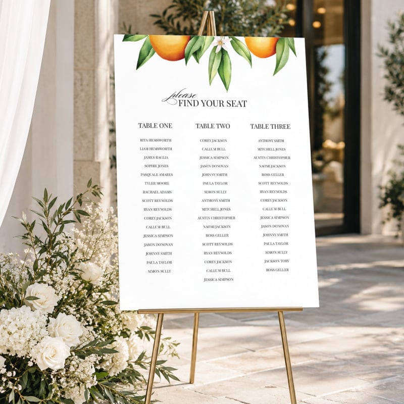 April Wedding Seating Chart