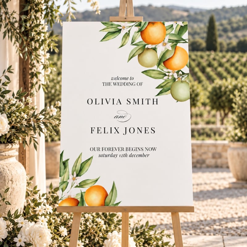 April Wedding Welcome Sign