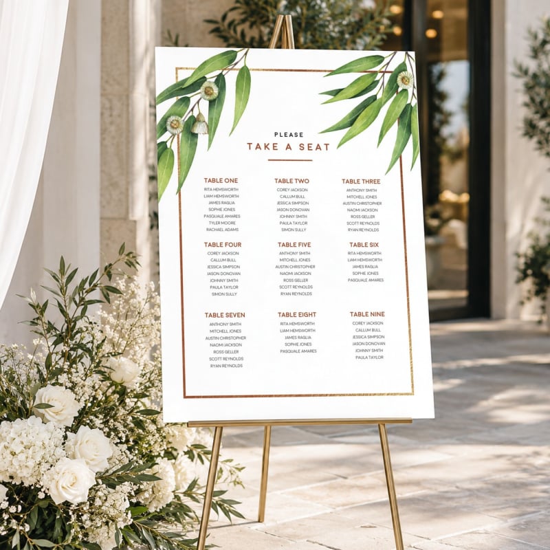 Australian Native Wedding Seating Chart