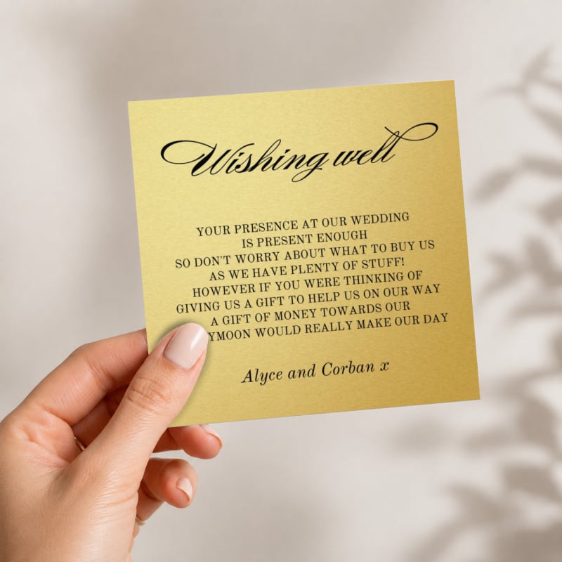 Black and Gold Wishing Well Card