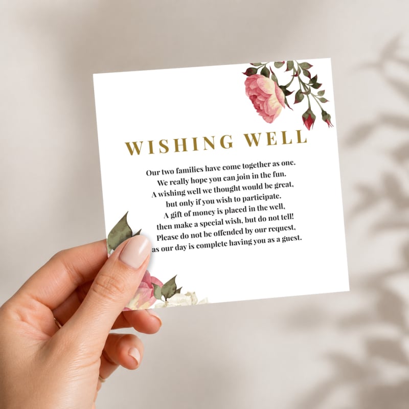 Crimson Wishing Well Card