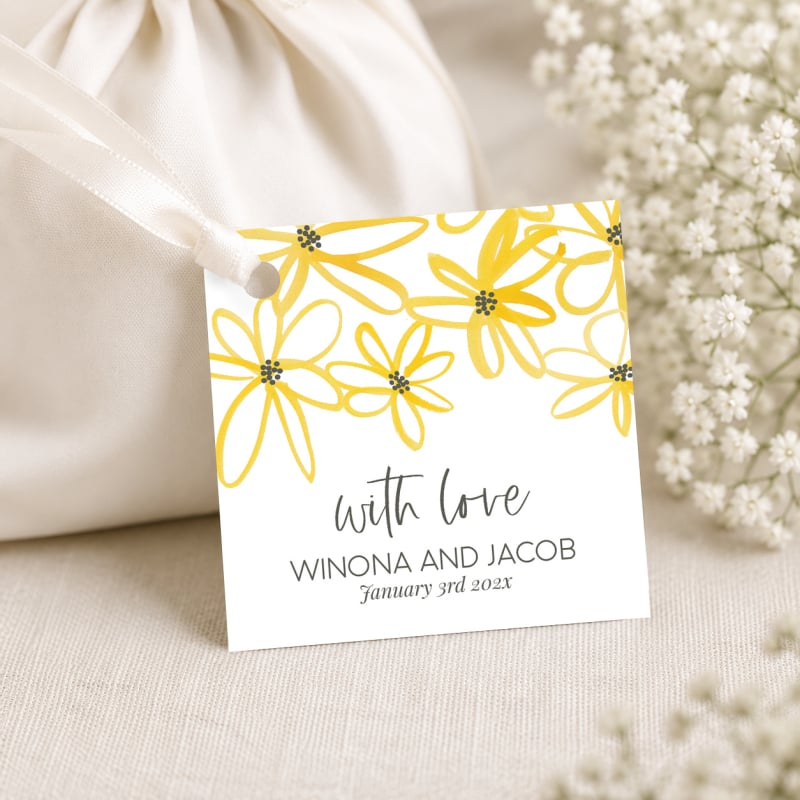 Daisy Chain Wedding Gift Tag