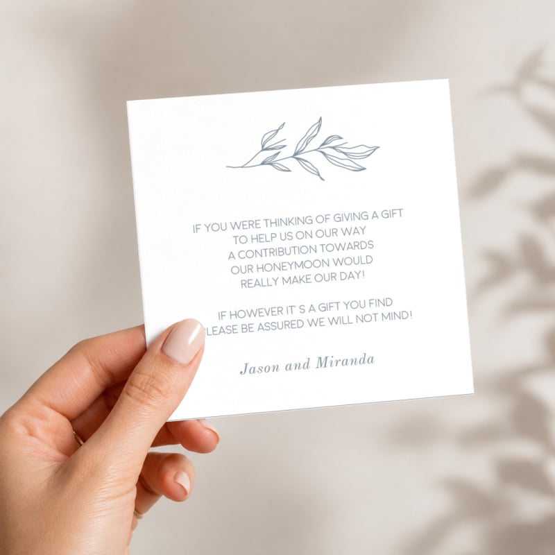 Dusty Blue Wishing Well Card