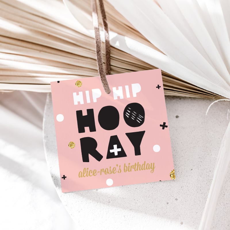 Hip Hip Hooray Birthday Gift Tags