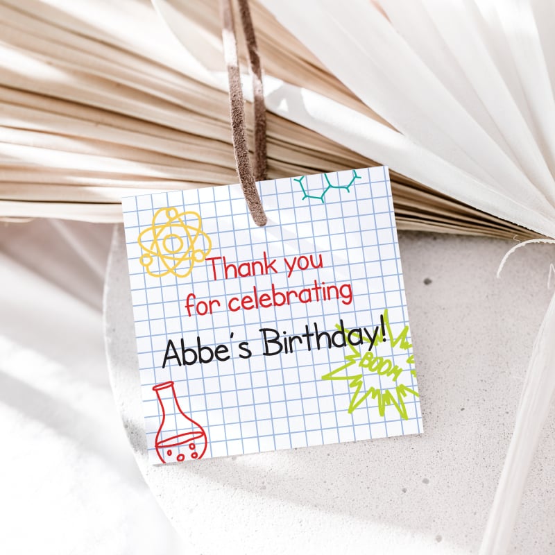 Mad Scientist Birthday Gift Tags