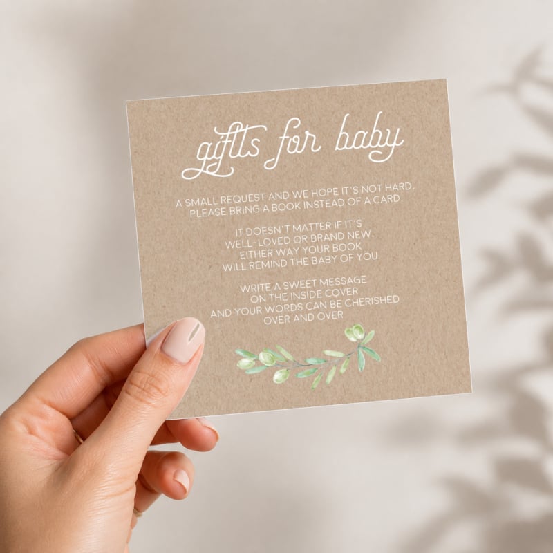Olive Baby Shower Wishing Well Card