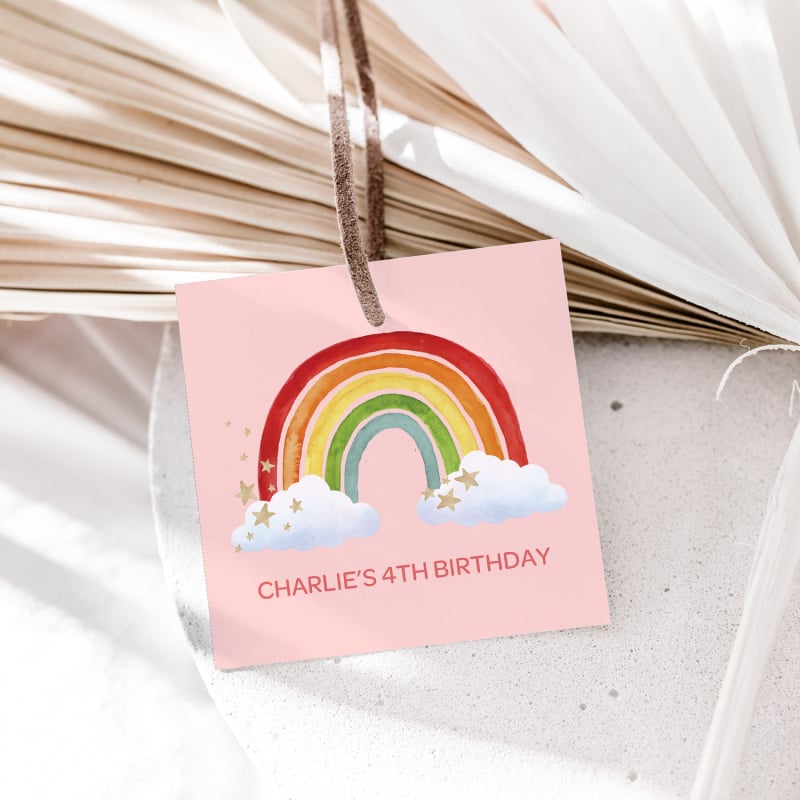 Rainbow Birthday Gift Tags