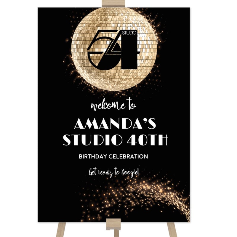 Studio 54 Birthday Party Welcome Sign