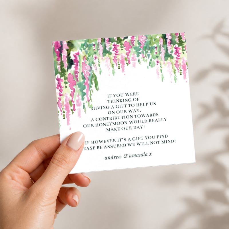 Sweet Floral Wedding Wishing Well Card