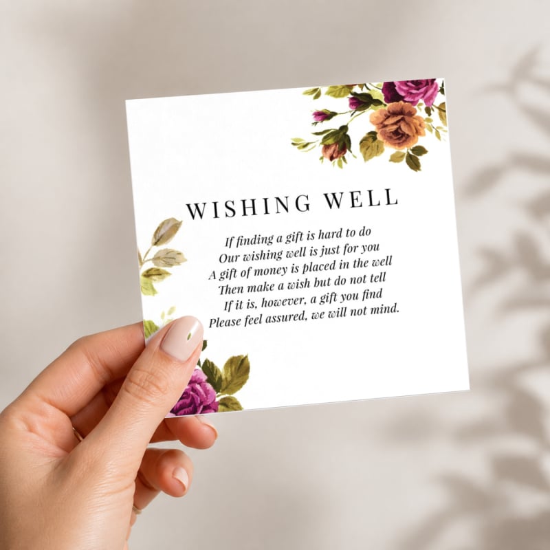 Vintage Floral Wishing Well Card