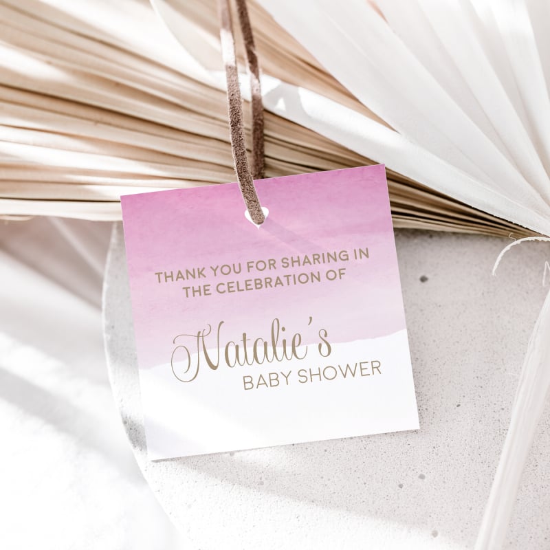 Watercolour Stroke Baby Shower Gift Tags