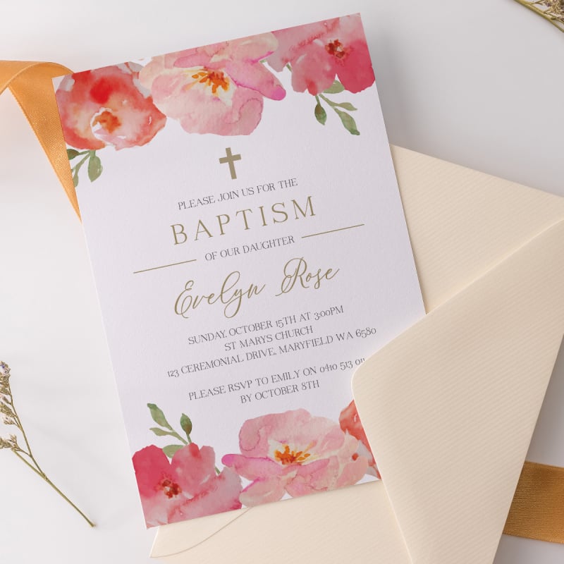 Oh So Pretty Baptism Invitations