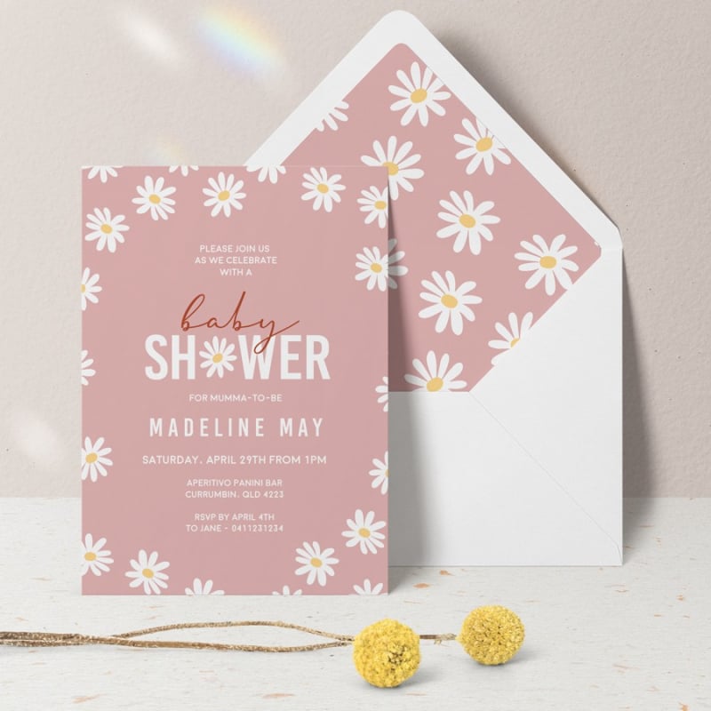 Daisy Baby Shower Invitations