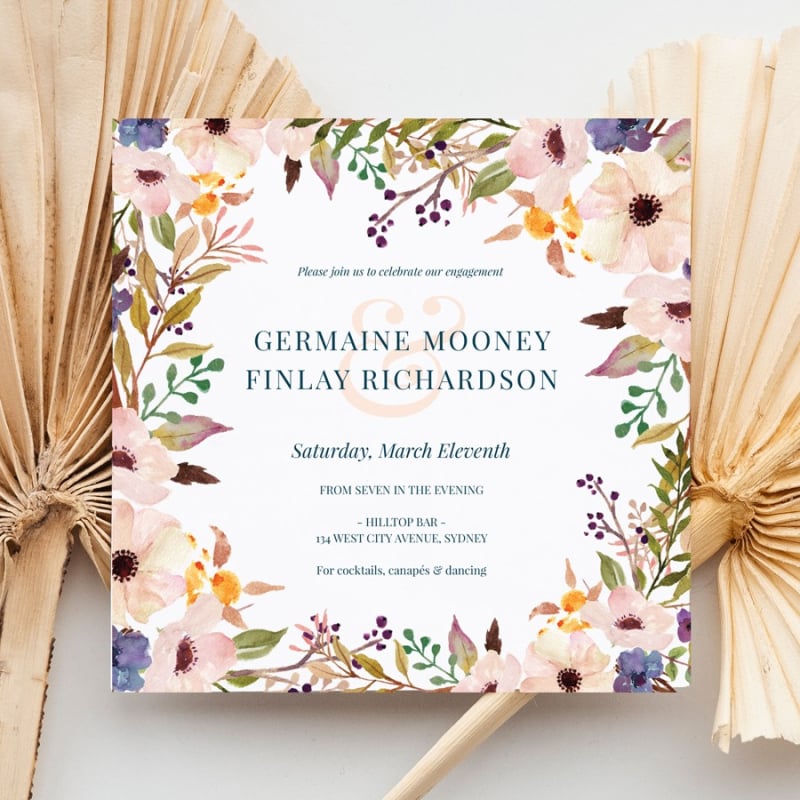 A Valentine Engagement Invitations
