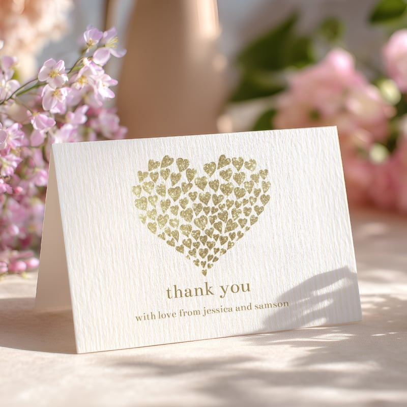 Beating Heart Thank You Cards