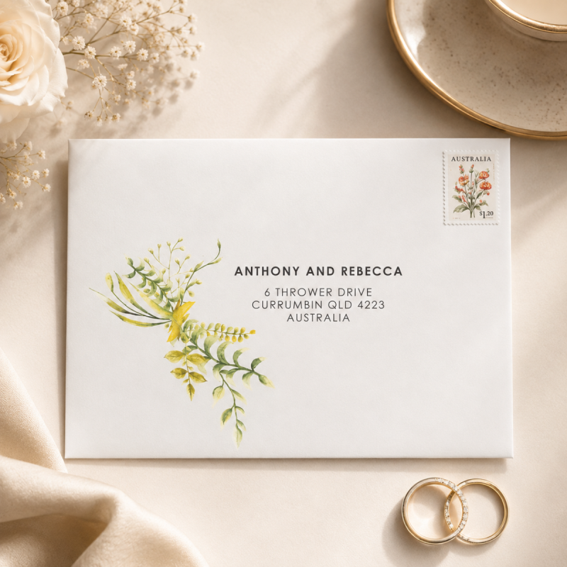 Springtime Wedding Envelope Addressing