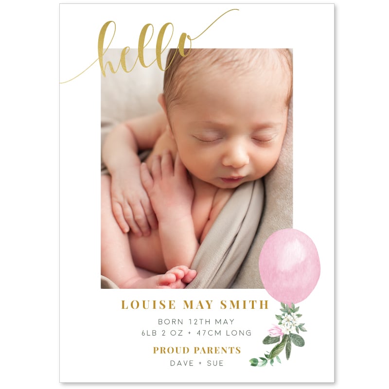 Princess Birth Announcement Cards