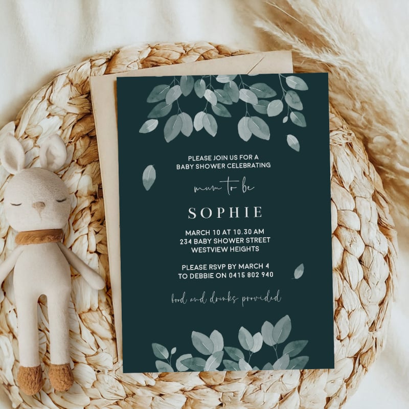 Earthy Baby Shower Invitations