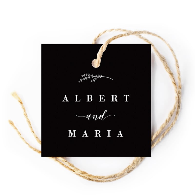 Black and White Wedding Gift Tags