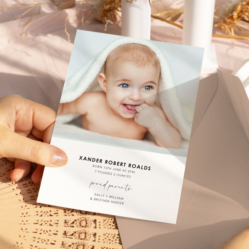 Minimal Baby Birth Announcement Cards