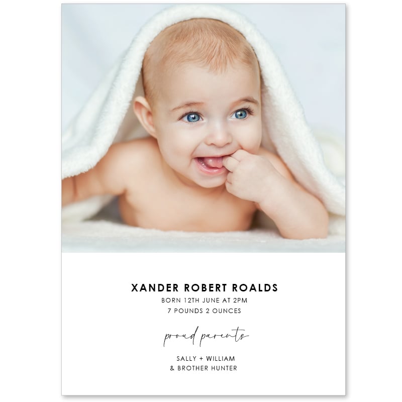 Minimal Baby Birth Announcement Cards