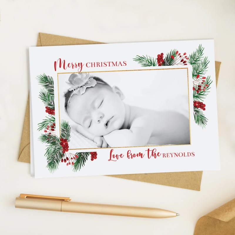 Natural Photo Folded Christmas Cards
