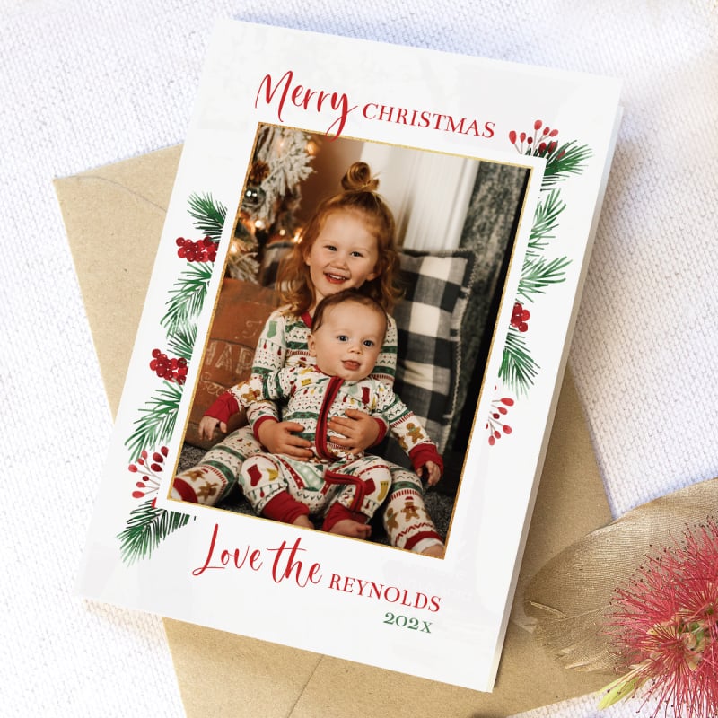 Natural Portrait Folded Christmas Cards