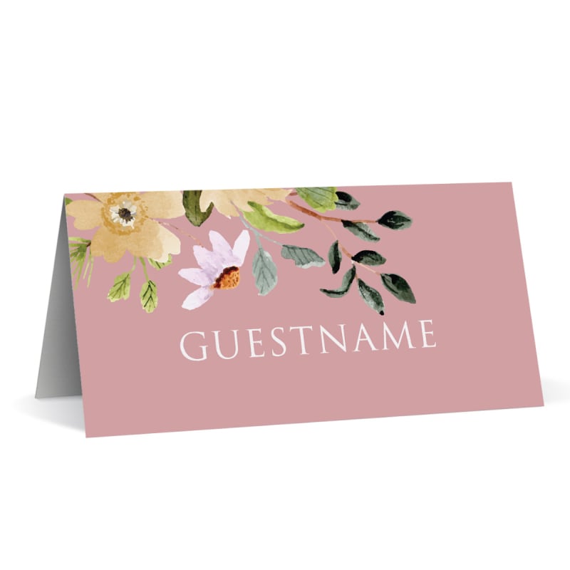 Flower Bed Wedding Place Card