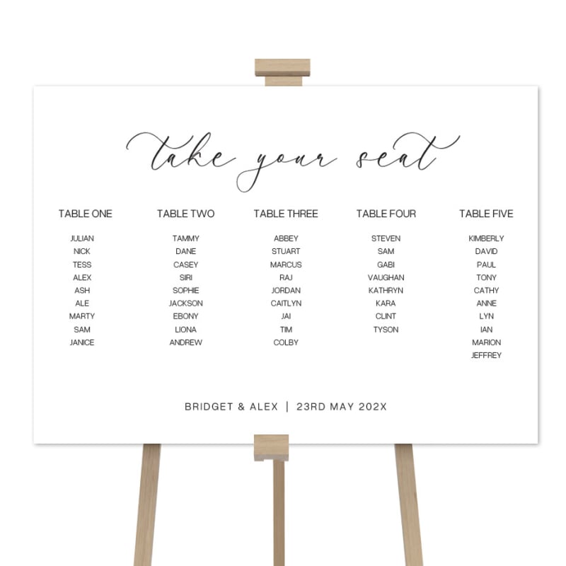 Memories Wedding Seating Chart