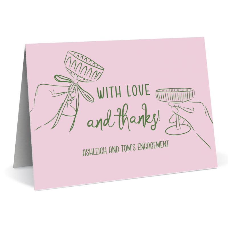Champagne Illustrated Thank You Cards