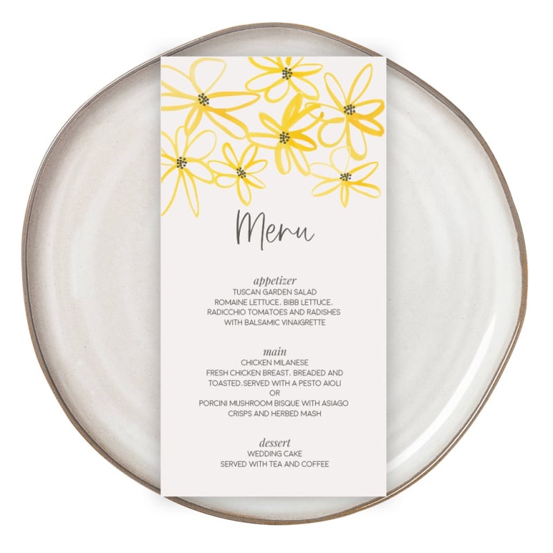 Daisy Chain Wedding Menu