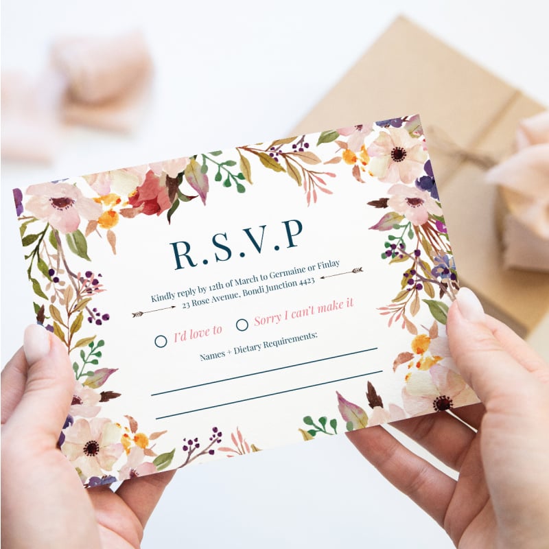 A Valentine Wedding Response Card