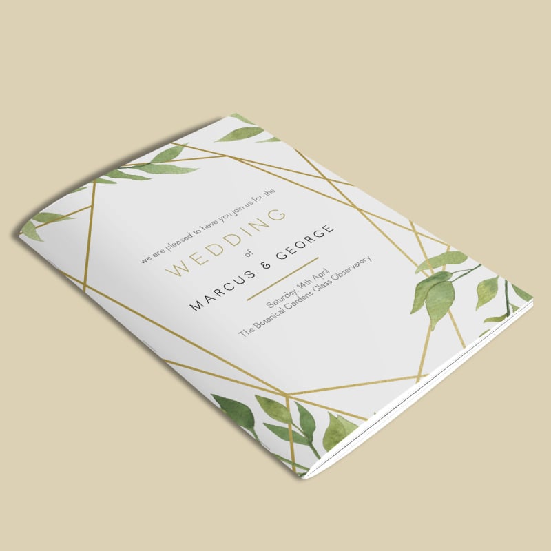 Geo Garden Order Of Service Booklet Covers