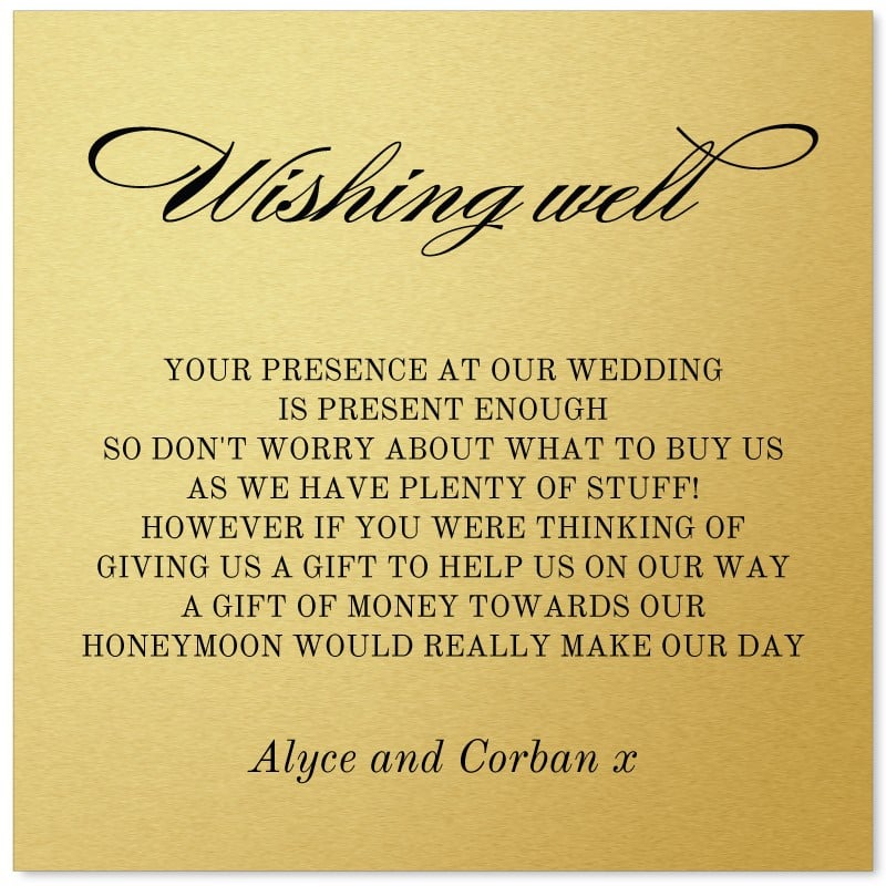 Black and Gold Wishing Well Card