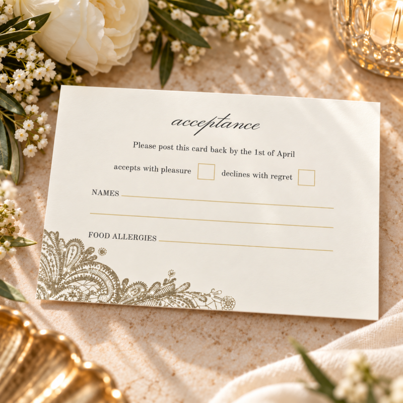 Graceful Wedding Response Card