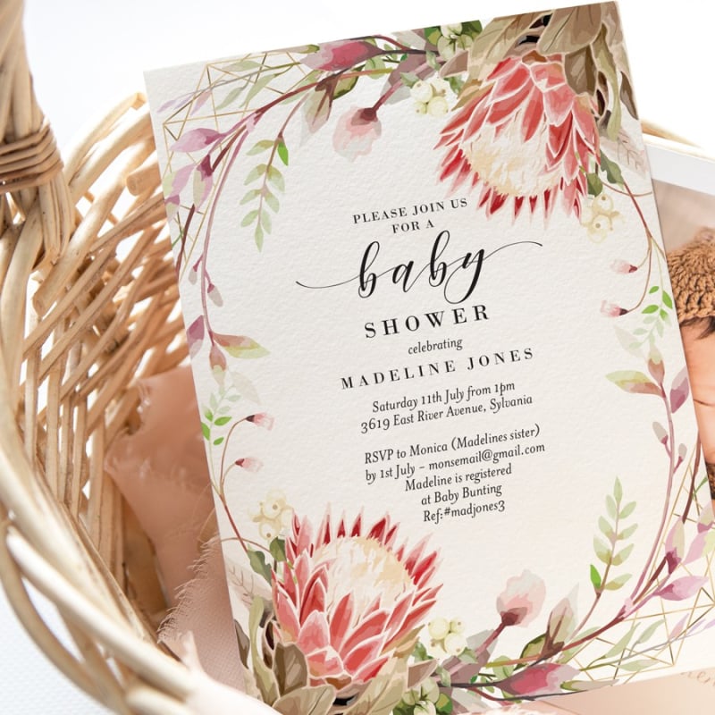 On The Way Baby Shower Invitations