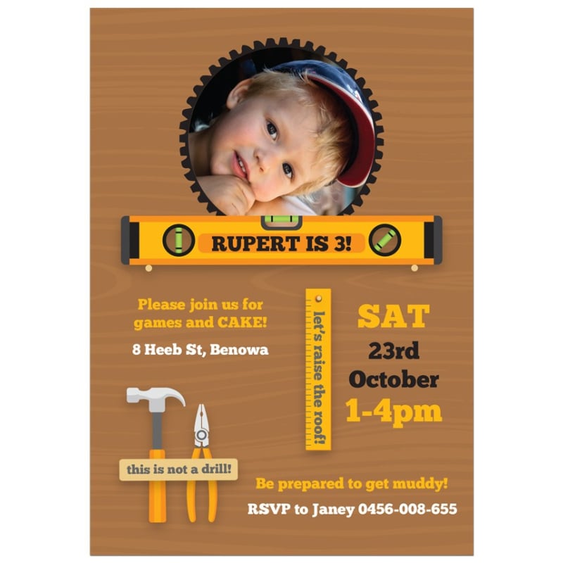 Raise the Roof Birthday Invitations